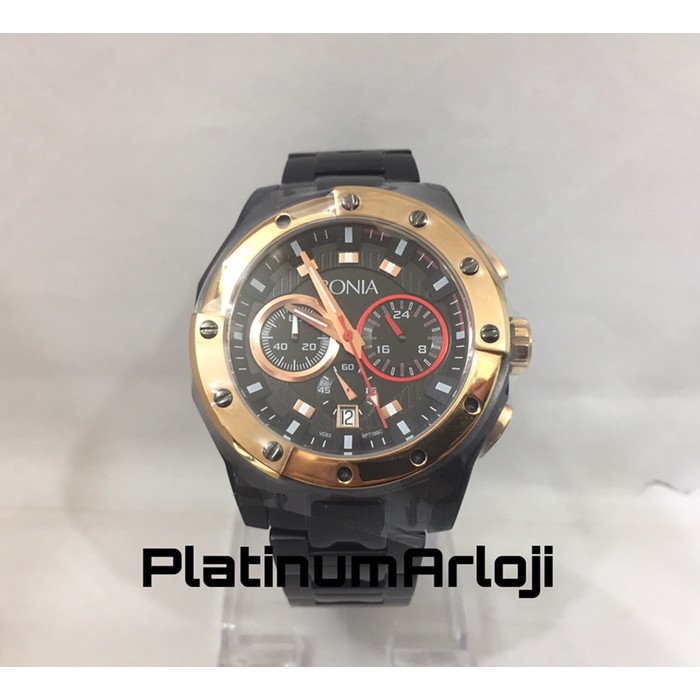 Jam Tangan Pria Bonia BPT 188 Black Rose Gold