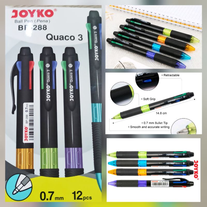 

Pulpen 4 warna Joyko BP-288 jetrek QUACO 3
