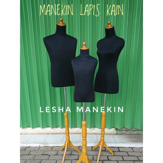 Manekin Lapis Busa Hitam Pria Wanita Anak Set- Patung baju