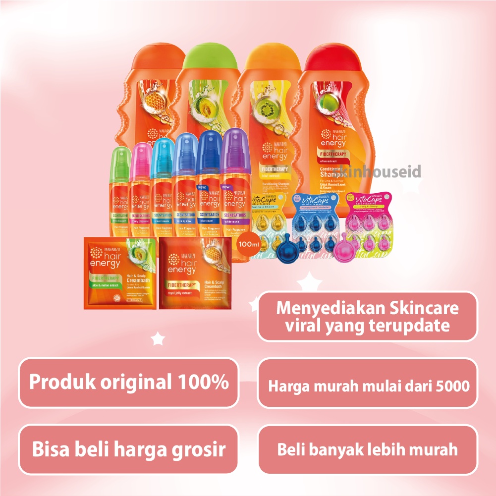 Skinhouseid Makarizo Hair Energy Fibertherapy Scentsation Shampo Vitacaps Scalp Creambath Perawatan Rambut Original BPOM