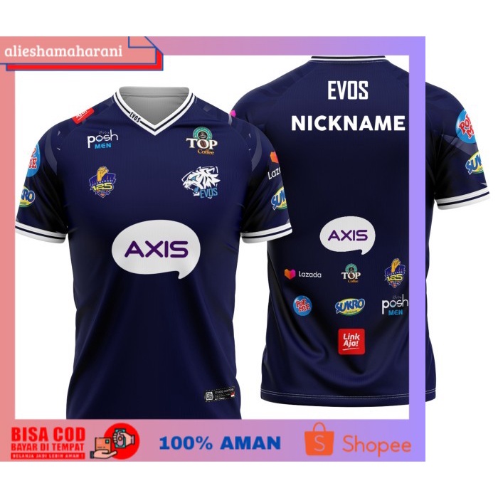 (COD MURAH) JERSEY KAOS BAJU GAMING EVOS ESPORTS 2021 - XXS