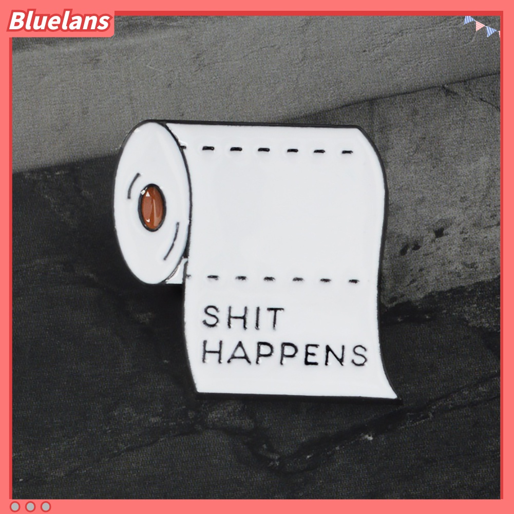 Bros Pin Enamel Bentuk Kertas Print Tulisan Untuk Dekorasi Topi