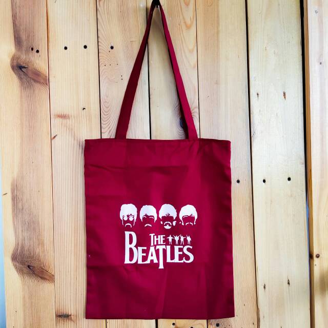 TOTE BAG the BEATLES ORANG bahan drill [ada resleting]