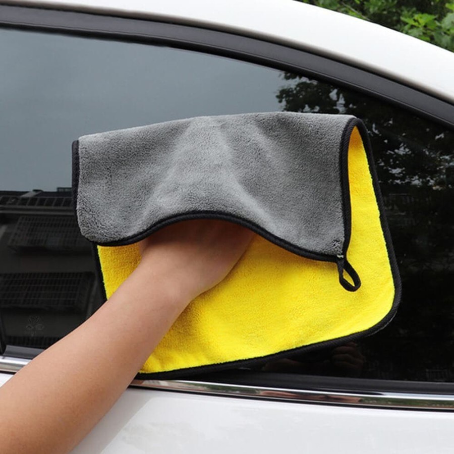 KAIN LAP MICROFIBER 30X40CM KAIN LAP KUNING MOBIL MOTOR KACA MEJA SERBAGUNA 2 SISI / OTOMOTIF TOWEL