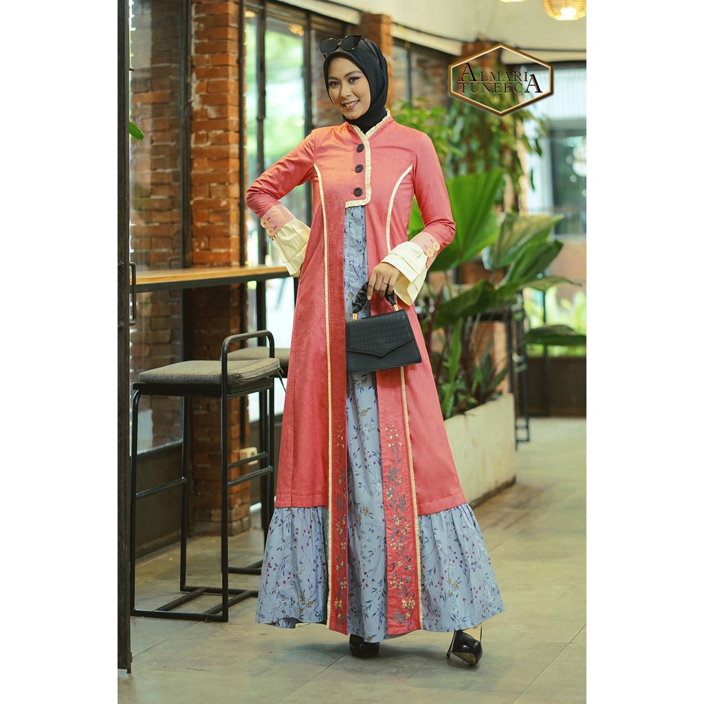 TUNEECA - GAMIS DRESS BUSANA WANITA MUSLIMA BRANDED PREMIUM ALMARI SERI Yumi