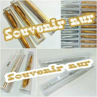 Jual Souvenir pernikahan pulpen warna Emas&perak Full mika/sovenir