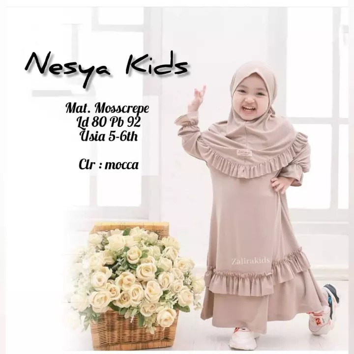 NESYA KIDS Gamis Anak Perempuan Usia 2 SampaI 10  Tahun Neysa Kids Pakaian Muslim anak Baju muslim