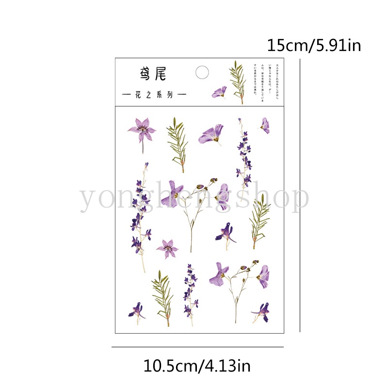 Stiker Desain Bunga Daisy Iris Untuk Dekorasi Diary Album Scrapbook
