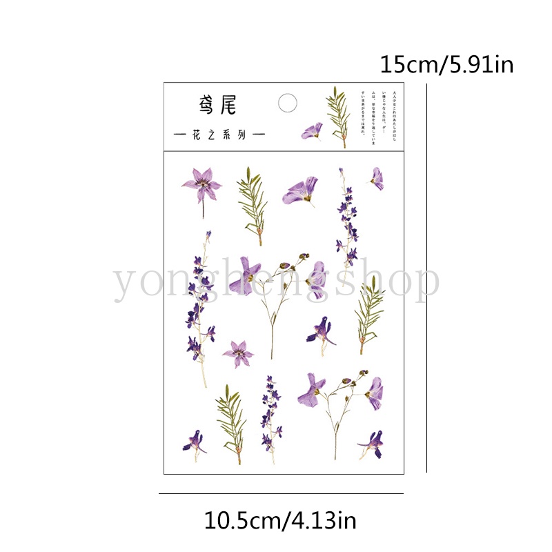 Stiker Desain Bunga Daisy Iris Untuk Dekorasi Diary Album Scrapbook