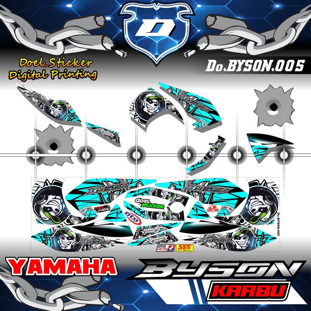 Striping Byson Karbu Variasi PANDA Sticker Stiker Skotlet Motor List Scotlite Body 005