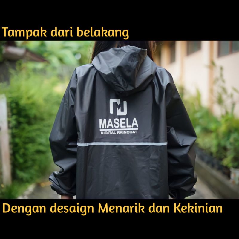 Jas Hujan Motor Pria Wanita Setelan Baju dan Celana Dewasa By MASELA Original Tebal Lentur Anti Rembes