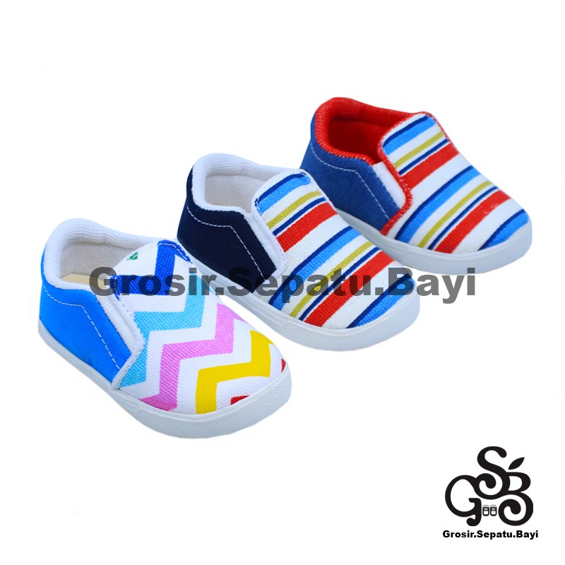 sepatu anak laki laki perempuan slip on motif Rainbow murah