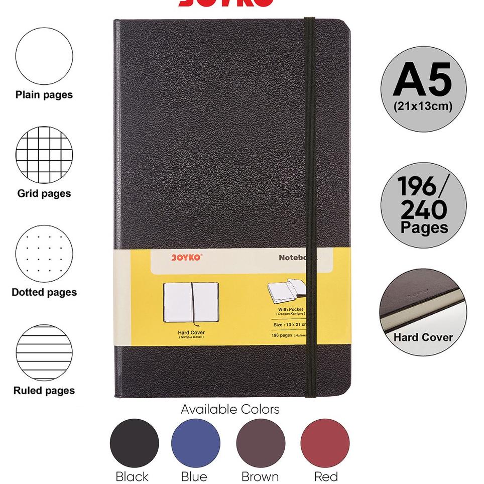

Ready Stock GWJ8P Notebook Buku Tulis Catatan Diary Agenda Joyko Hard Cover P81 Grosir