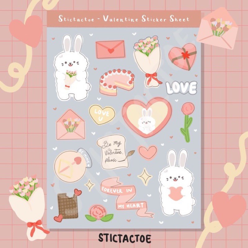 

VALENTINE STICKER SHEET - by Stictactoe