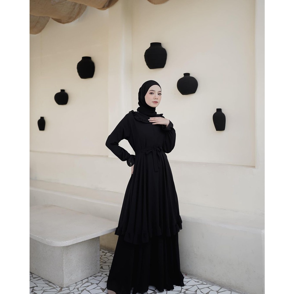 Azima Dress dewasa terbaru kekinian hits harga promo bahan ceruty babydoll lapis full asahi allsize