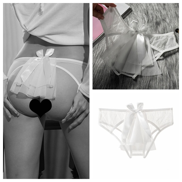 Celana Dalam Wanita Open Crotch Renda Sexy Transparan G String Lingerie Thong C108