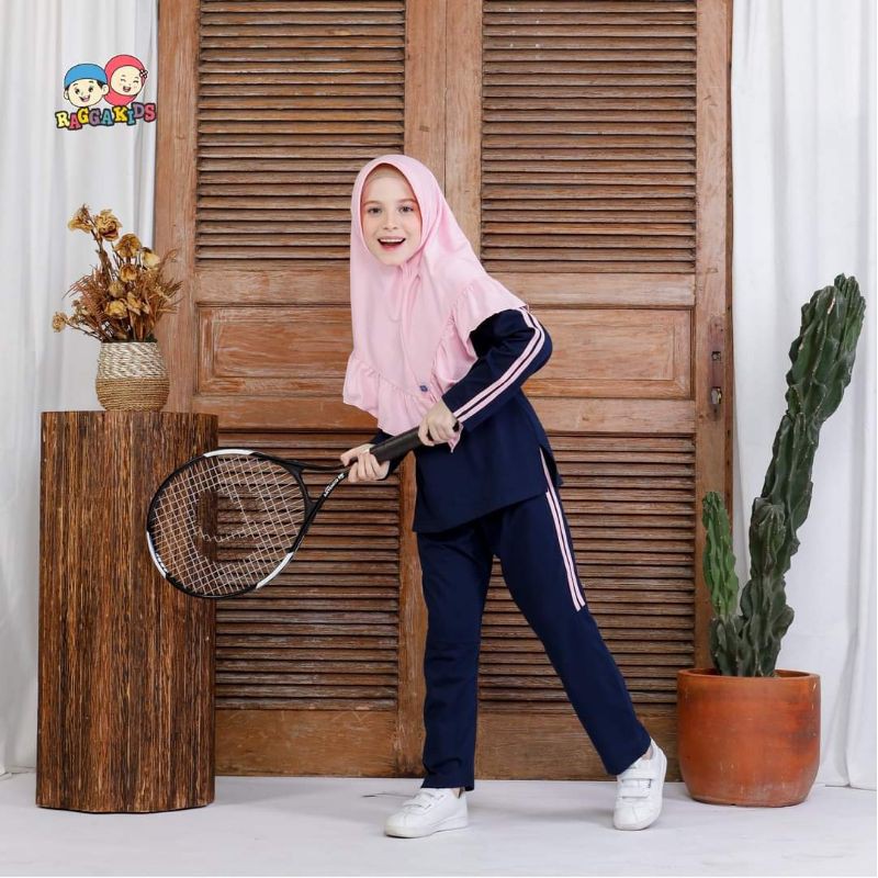 setelan baju olahraga dan celana Raggakids OR Baju Olahraga Anak Perempuan Set Navy