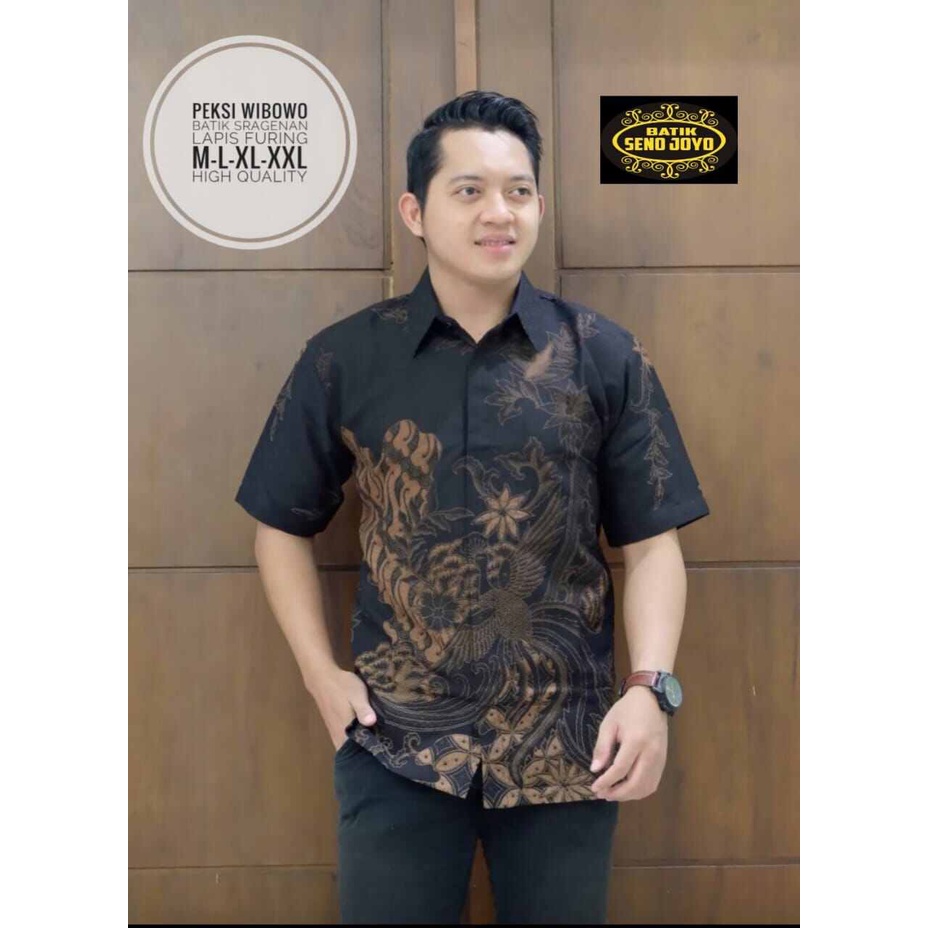 Batik pendek terbaru Ready size M-XXL / kemeja batik pendek PEKSI WIBOWO / Batik lengan pendek warna hitam terbaru / kemeja batik cowok terlaris / hem batik pendek keren / batik pesta lengan pendek terlaris 2022