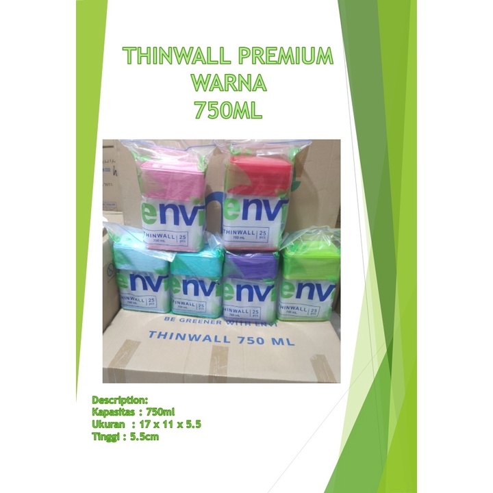 GROSIR THINWALL PERMIUM WARNA ENVI 750ML