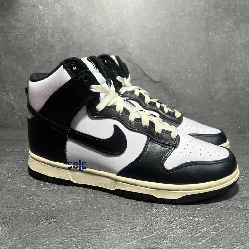Nike Dunk High Black White Vintage Wmns