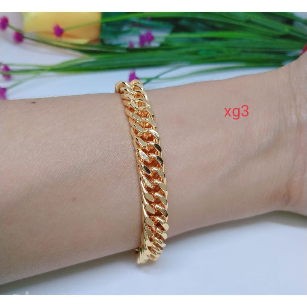 Gelang rantai wanita perhiasan lapis emas anti luntur tahan lama  sedang