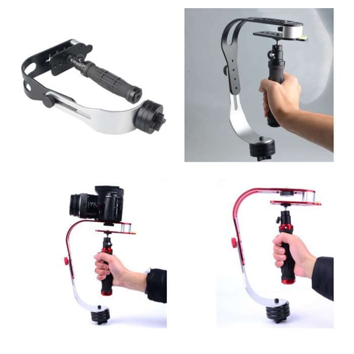 Handheld Stabilizer Kamera DSLR GoPro Xiaomi Yi - W01 - Black--TaffStudio