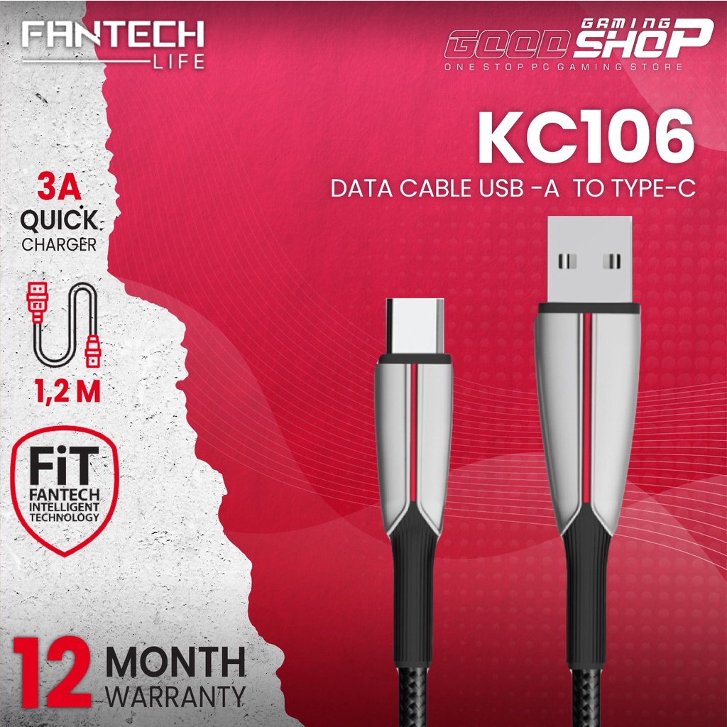 FANTECH LED Light Type C USB Cable Data 120CM 3.0A - KC106