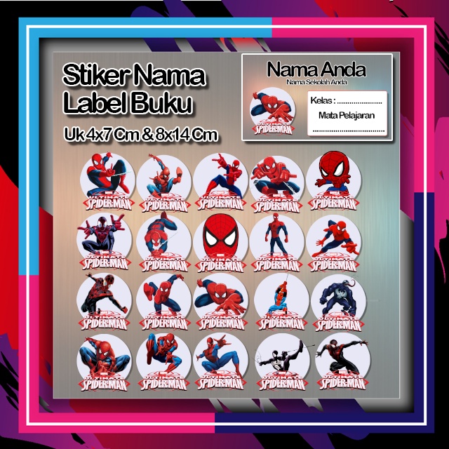 

Stiker Spiderman animasi kartun venom laba hitam anime Karakter Lucu Custom Lebel Nama cromo murah 20 Varian berbeda Octane Pelajaran sekolah No 12