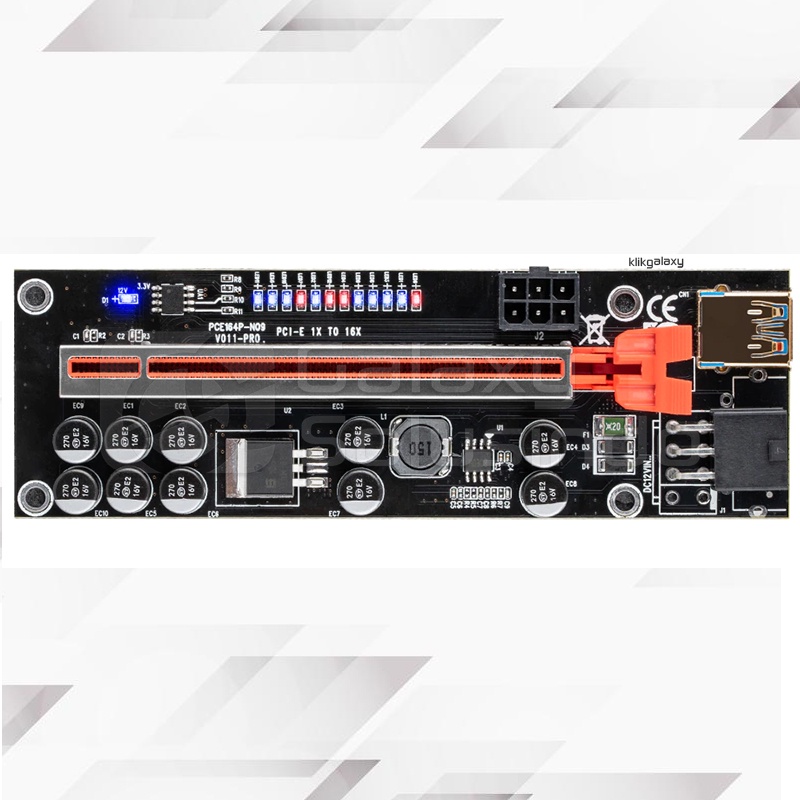 Kabel PCIE V.011 PRO 1x to 16x extension riser card - PCI express