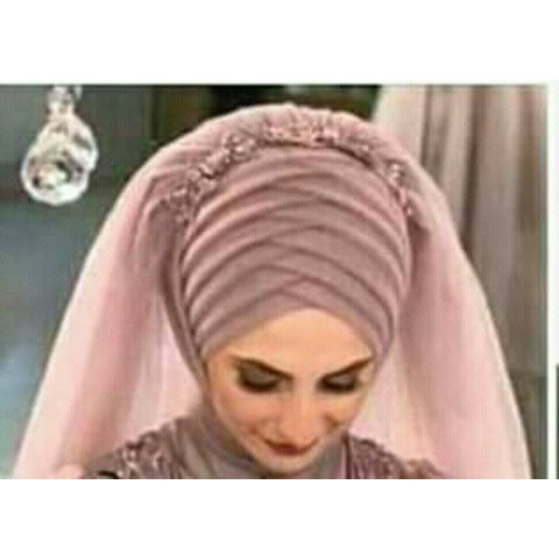 Hijab pengantin Turki veil kerudung slayer 100 cm veil jilbab pengantin hijab jilbab akad bride untuk gaun wedding slendang pengantin fashion veile motif baru