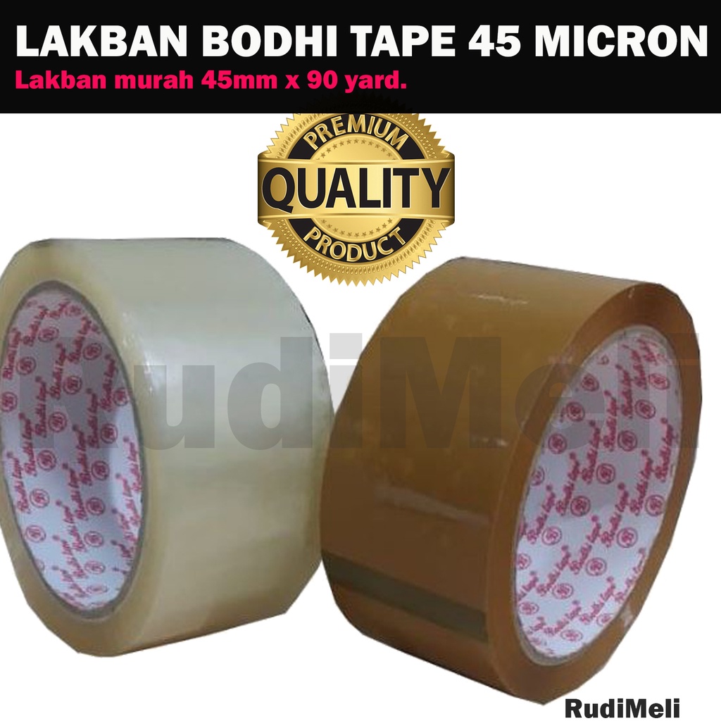 (HARGA PER PCS)LAKBAN TEBAL /ISOLASI BENING COKLAT BODHI TAPE UK 2INCH (45 MM X 90 YARD)-LAKBAN MURAH UNTUK PACKING