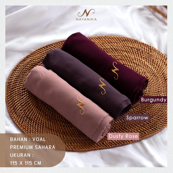 Nayanika Hijab / Jilbab / Kerudung Voal Premium Polos Lasercut