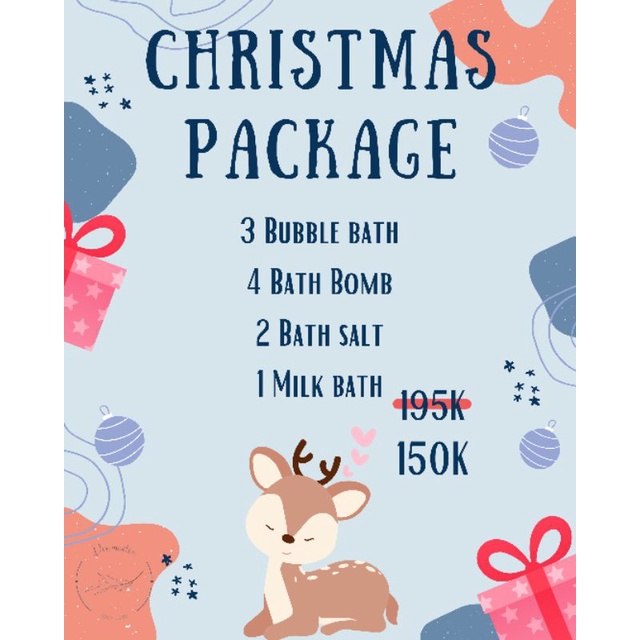 Jual Christmas Package Bubble Bath Paket Natal Perlengkapan Mandi Busa Hampers Natal