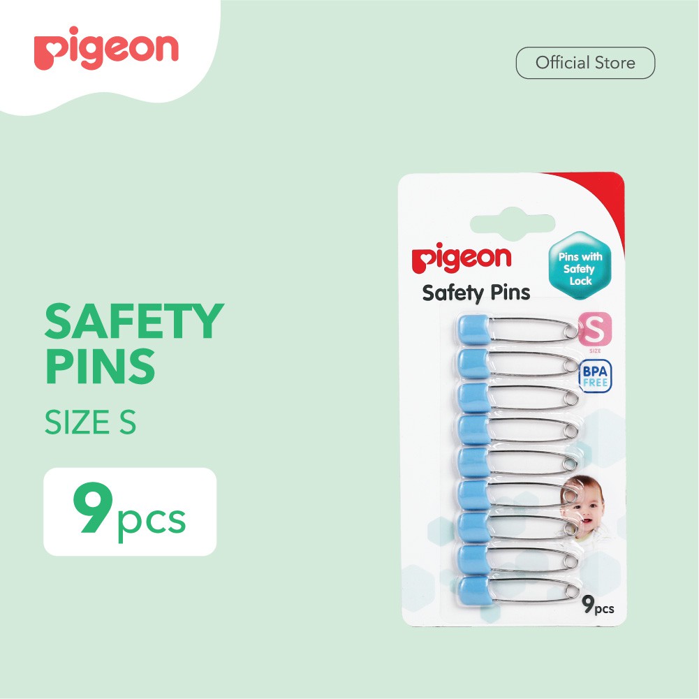 PIGEON Safety Pin Isi 9 Pcs dan 6 Pcs - Size S dan L | Peniti Bayi