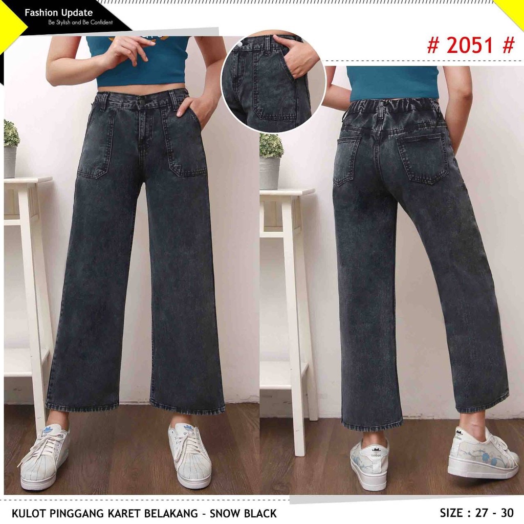 Celana Panjang Jeans Wanita Kulot 27 28 29 30 Bisa Bayar Ditempat(COD)