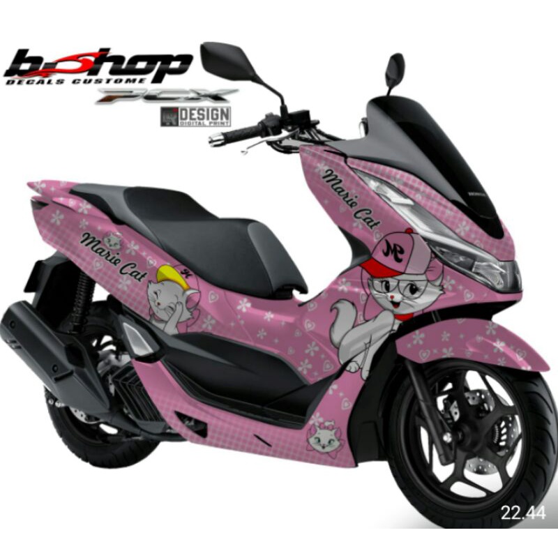 Sticker Decal PCX 160 Full Body Variasi Marie Chat Pink