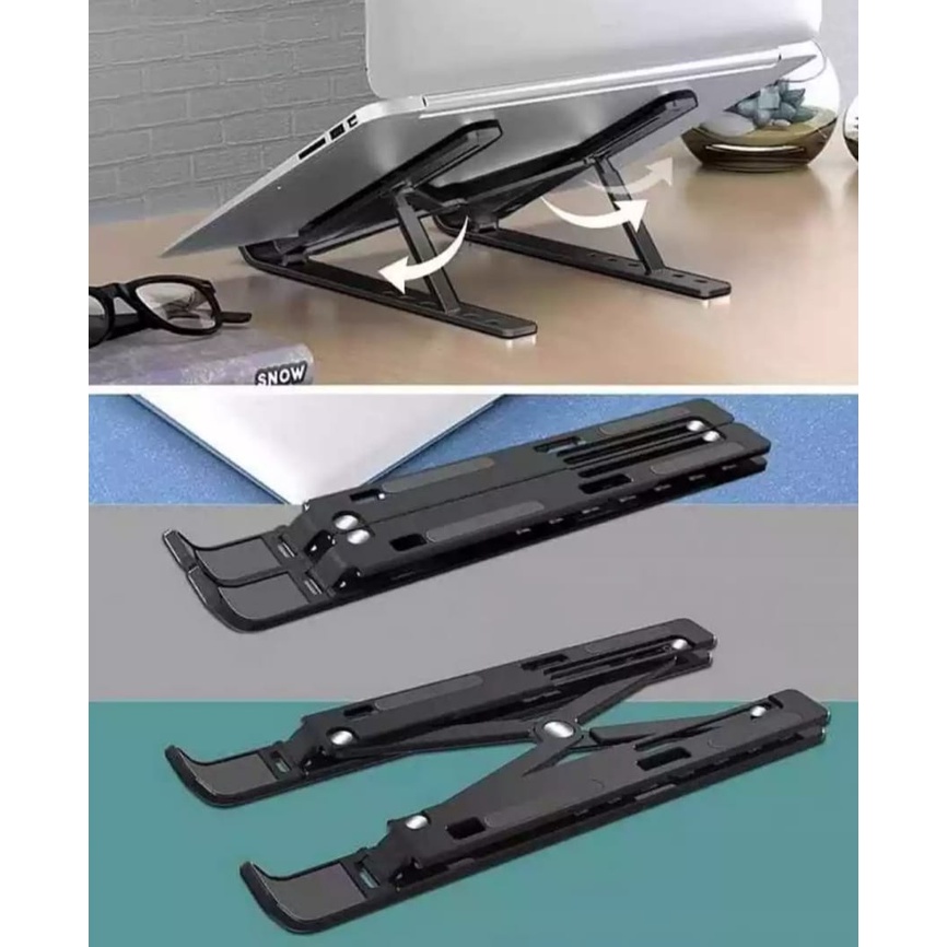 Portable Laptop Stand Adjustable Laptop Macbook Notebook Ipad / Holder Stand Dudukan Lipat Laptop Universal / Holder Stand Laptop Serbaguna Murah / Stand Holder Meja Laptop / Holder Lipat Folding Storage Bracket Laptop Stand