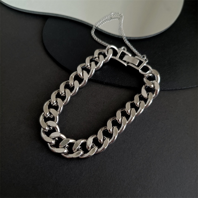 Stainless Steel Thick Chain Bracelet Ins Girlfriends Couple Hip-hop Trendy Hand Jewelry