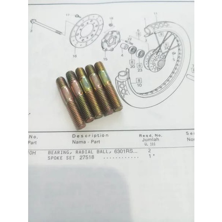 baut tanam piringan cakram honda tiger megapro GL pro supra