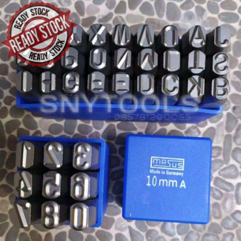 

Original MASUS Germany Huruf dan Angka Ketok 10 mm Stamp Punch Letter Set