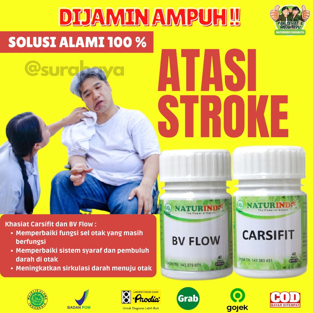 Obat Stroke Ampuh Obat Struk Stroke Ringan Strok Menahun Lumpuh Separo Sebelah obat herbal Paska stroke gejala sulit bicara kaku tangan kaki serta saraf otak Herbal Sambiloto Ampuh Jamu Herbal Strok Lumpuh Tradisional Carsifit Naturindo Surabaya 40 Kapsul-ATASI STROKE AMPUH