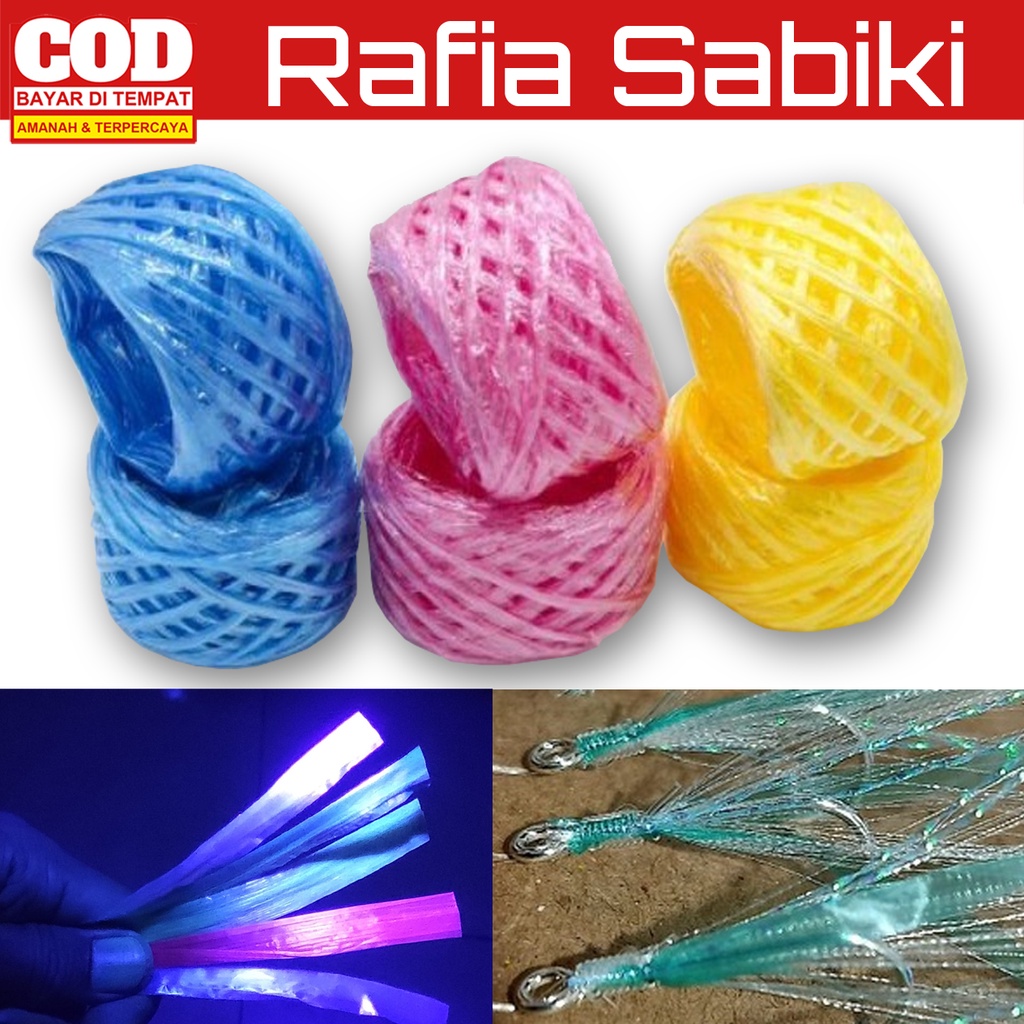 Tali Rafia Sabiki Glossy Kilap Transparan Untuk Kotrekan Assist Hook RIntak