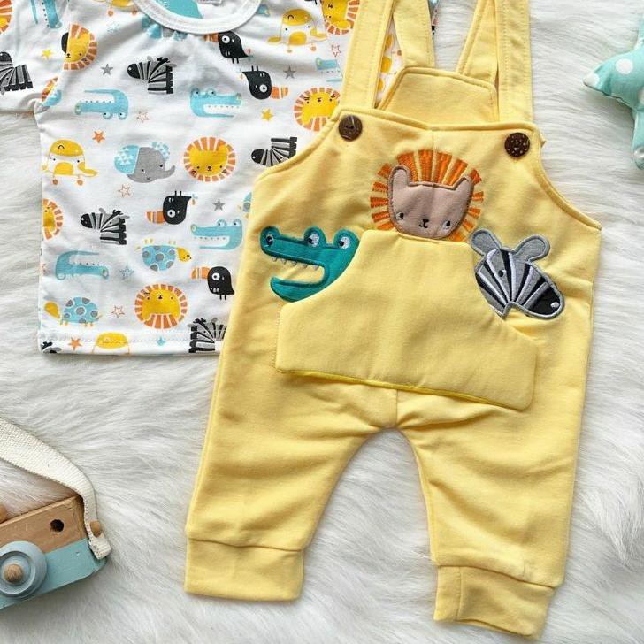 ۝ Baju setelan kaos overall gambar lucu fashion anak cowok bayi laki baby boy murah -zoo ★