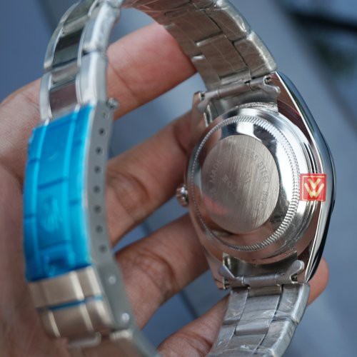 TERLARIS -  Jam Automatic Rolex R1003 Oyster Perpetual Rantai Silver Plat Black (hargajam harga jam