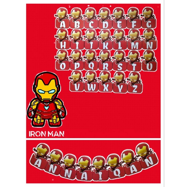 Banner Custom, Banner Ulang Tahun, Banner Ironman