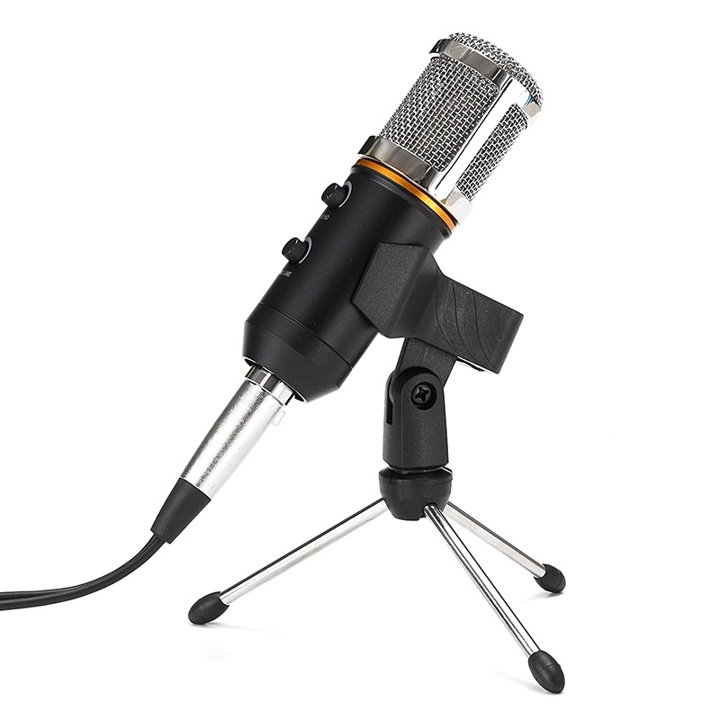 TaffSTUDIO Karaoke Condenser Microphone 3.5mm with Stand - MK-F200TL - Black