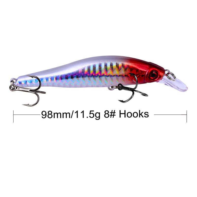 Shengyao New 5pcs 9.8cm/11.5g Minnow Umpan Pancing Swimbait Fishing Lure Ikan Bass Bait Kail Tackle