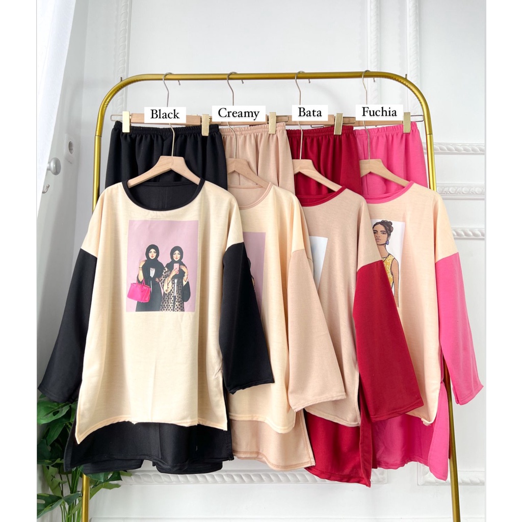 OLIN SETKAOS SETELAN WANITA PREMIUM BAHAN BABYTERRY KATUN