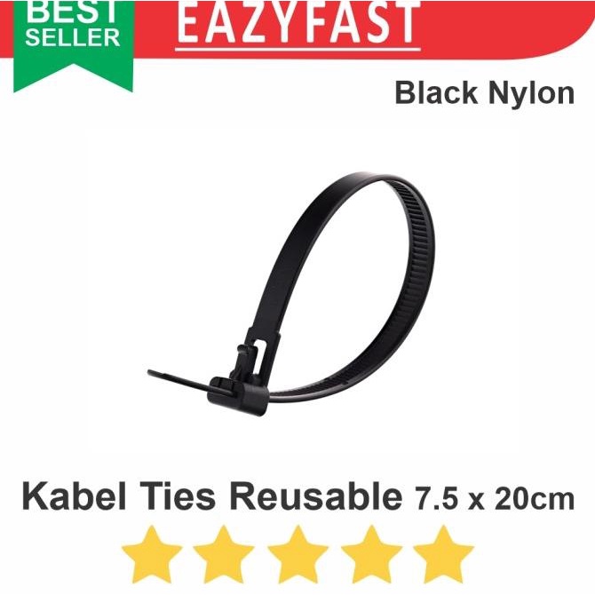 

Cable Ties Pakai Ulang Reusable Kabel Tis Tali Nylon Ikat Kunci Klip efst90 Kualitas Baik