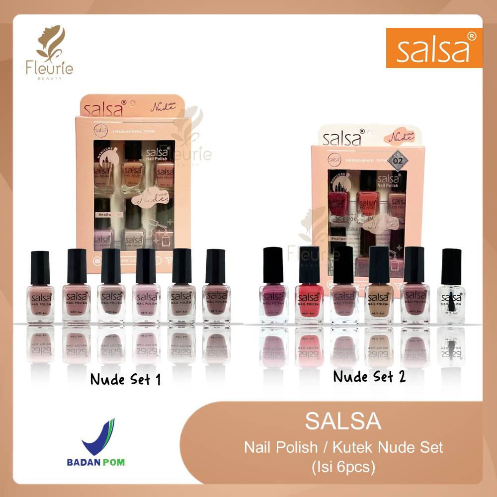 SALSA Kutek Nail Polish Set Seri Nude - Cat Kuku Salsa Original BPOM